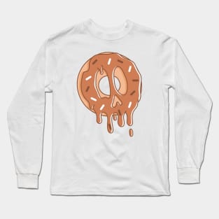 Dripping Donut Skull (Choco) Long Sleeve T-Shirt